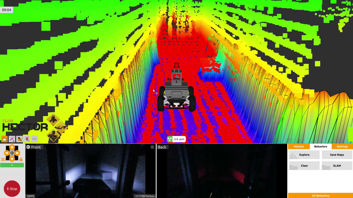 Operator-Ansicht von Scout bei der autonomen Exploration.